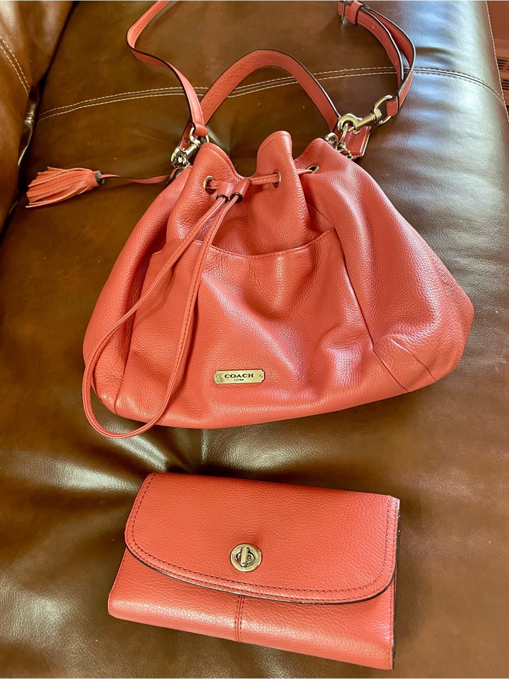 VINTAGE Coach Bucket / Hobo Bag with matching wallet